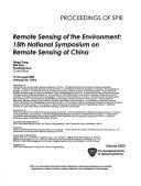 Remote Sensing of the Environment: 15th National Symposium on Remote Sensing of China (Proceedings of Spie)