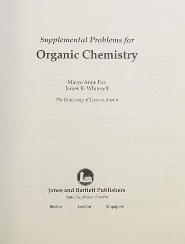Supplemental Problems to Organic Chemistry