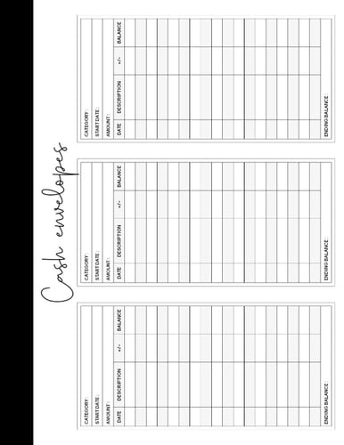 Cash Envelopes: Keep Track Of All Of The Cash Going In And Out 165 Insert Sheets That You Can Cut Size 3x6 Inches Simple Black Cover