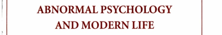 Abnormal Psychology and Modern Life