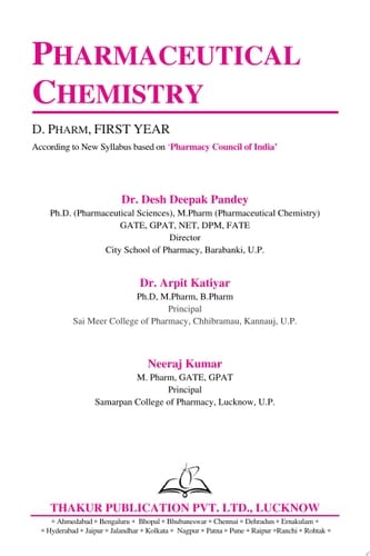 Pharmaceutical Chemistry (English Edition) e-Book for D.Pharm 1st Year | PCI | Coloured Pages