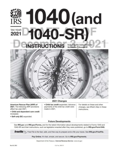 1040 and 1040-SR Insturctions Tax Year 2021