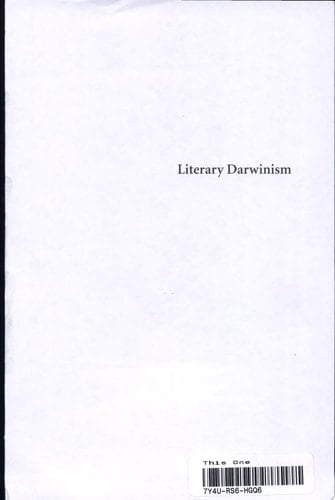 Literary Darwinism Evolution, Human Nature, and Literature