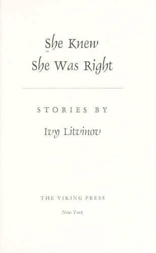 She Knew She Was Right