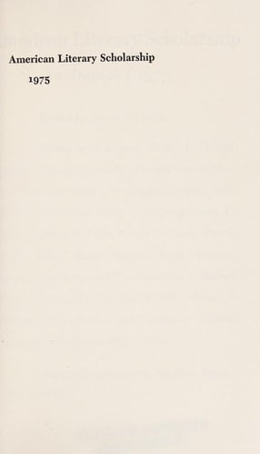 American Literary Scholarship - 1975