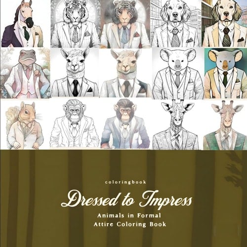 Dressed to Impress: Animals in Formal Attire Coloring Book
