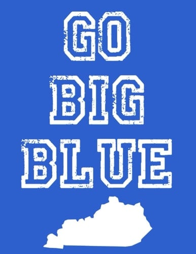 Go Big Blue Kentucky Journal Notebook Lined 160 Pages 8.5x11