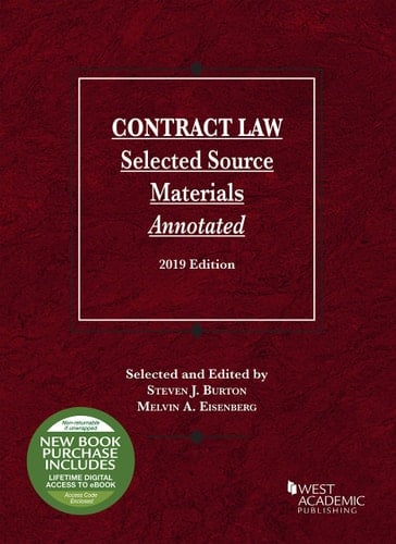 Contract Law, Selected Source Materials Annotated, 2019 Edition