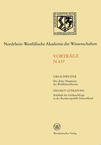 Der dritte Hauptsatz der Wohlfahrtstheorie. Stabilität der Geldnachfrage in der Bundesrepublik Deutschland