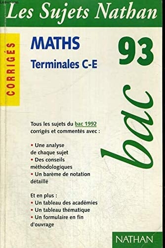 Maths non corrigés. Terminales C-E.. Bac 93