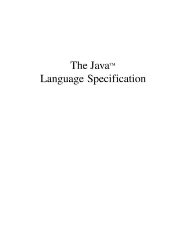 The Java(TM) Language Specification