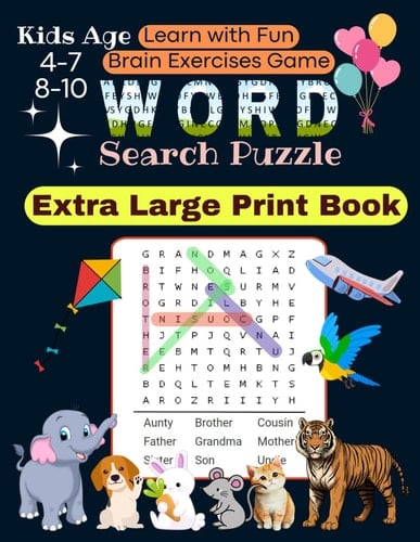 Curious Minds Word Search Puzzle Book for Clever Kids Age: 4-7|8-10, Extra Large Print Book with 100 Pages Fantastic Words Journey, (Learning with Fun for Kids Activities book)