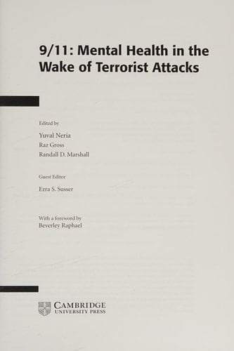 9/11: Mental Health in the Wake of Terrorist Attacks