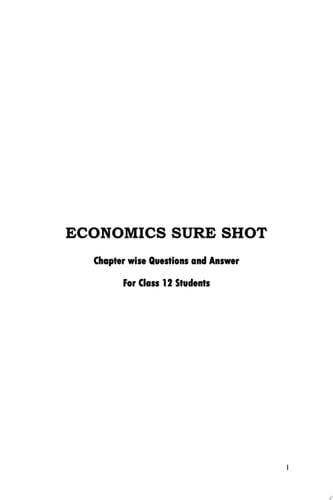 ECONOMICS SURE SHOT Chapter wise Questions and Answer