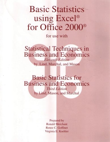 Basic Statistics Using Excel for Office 2000
