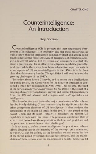 Intelligence Requirements for the 1980's
