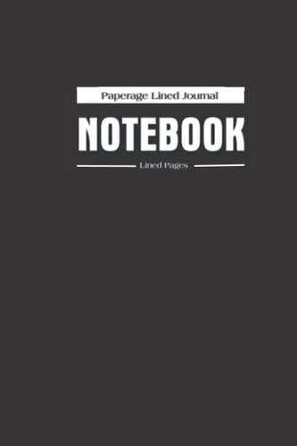 Lined Notebook, 60 Pages, 6 x 9-Inch, Lined Pages: Black Cover
