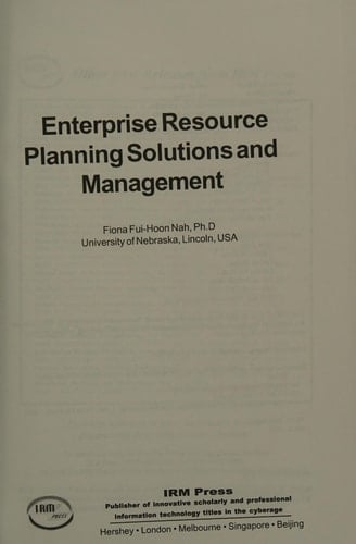 Enterprise Resource Planning Solutions and Management