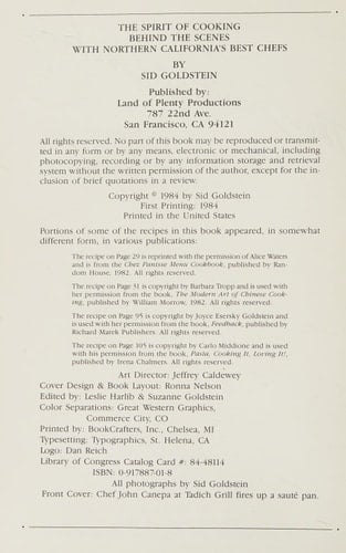 The Spirit of Cooking Behind the Scenes with Northern California's Best Chefs