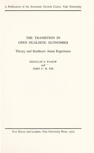The Transition in Open Dualistic Economies Theory and Southeast Asian Experience