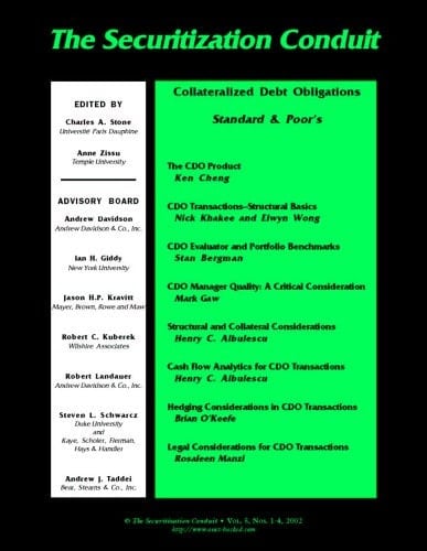 Collateralized Debt Obligations Standard and Poor's