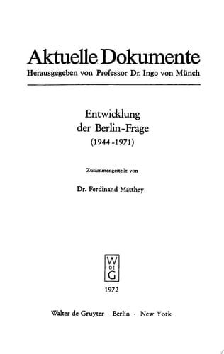Entwicklung der Berlin-Frage (1944–1971)