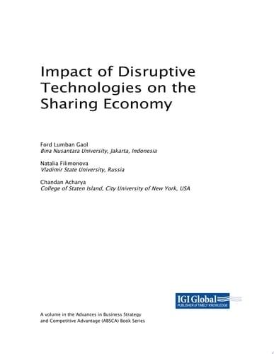 Impact of Disruptive Technologies on the Sharing Economy