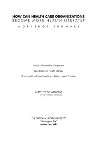 How Can Health Care Organizations Become More Health Literate?