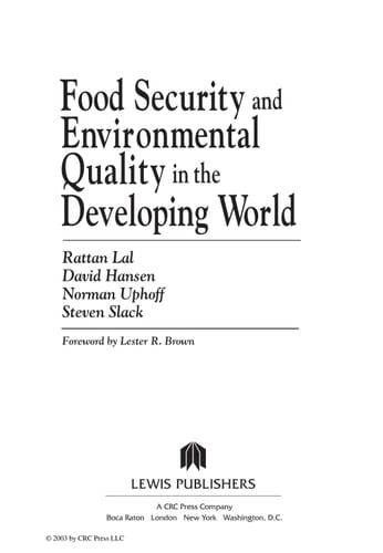 Food Security and Environmental Quality in the Developing World
