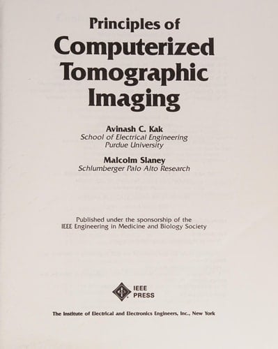 Principles of Computerized Tomographic Imaging
