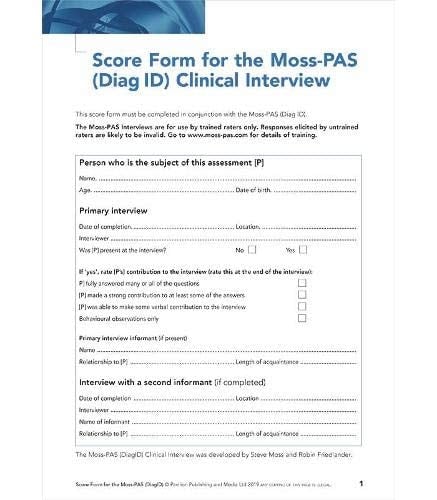 Moss-Pas (Diag Id) - Interview Score Forms