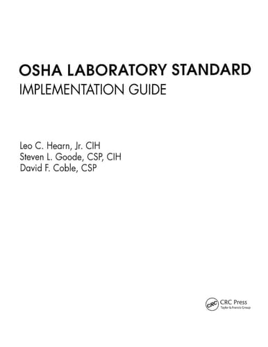 Osha Laboratory Standard - Implementation Guide