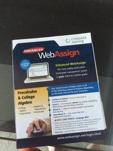 Enhanced Web Assign Precalculus and College Algebra