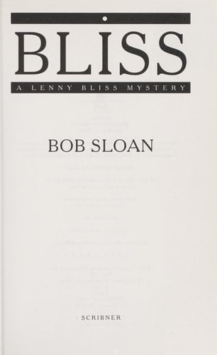 Bliss A Lenny Bliss Mystery