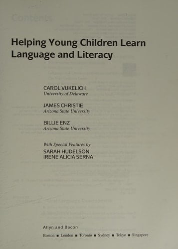 Helping Young Children Learn Language and Literacy