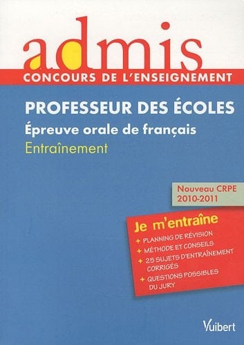 Professeur des écoles épreuve orale de français entraînement