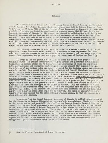 Savanna afforestation in Africa: Lecture notes for the FAO/DANIDA Training Course on Forest Nursery and Establishment Techniques for African Savannas ... Nigeria, 1976 (FAO forestry paper ; 11)