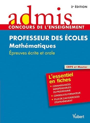 Professeurs des écoles mathématiques Epreuves écrite et orale