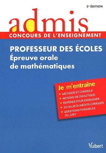 Professeur des écoles épreuve orale de mathématiques