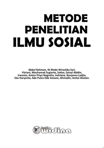 METODE PENELITIAN ILMU SOSIAL