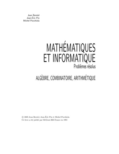 Mathématiques et informatique problèmes résolus