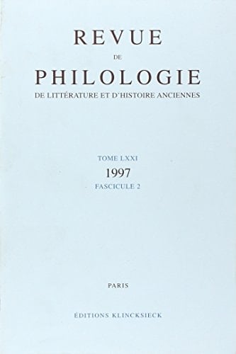 Revue de Philologie 1997/t71,2