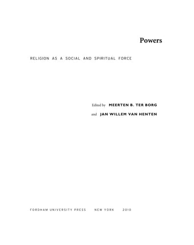 Powers Religion as a Social and Spiritual Force