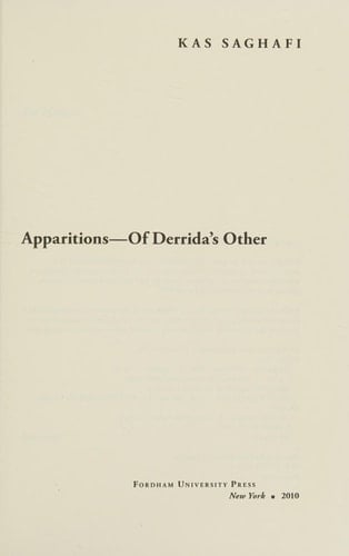 Apparitions--of Derrida's Other