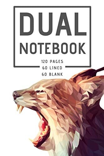 Dual Notebook: Blank and Lined Paper for Writing