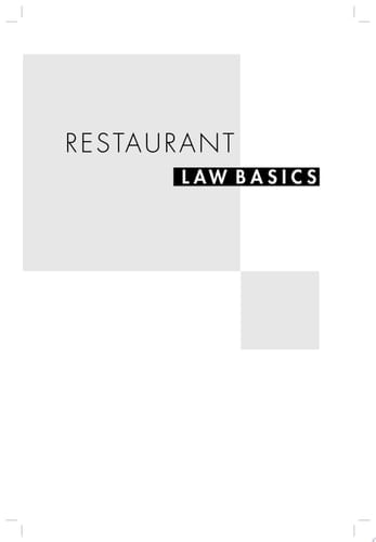 Restaurant Law Basics