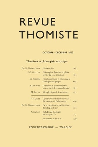 Revue Thomiste - N4/2023