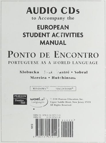 Ponto De Encontro 'european Sam Audio: Portuguese As a World Language (Portuguese Edition)