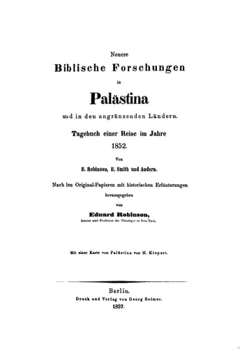 Neuere biblische Forschungen in Palästina und in angrenzenden Ländern