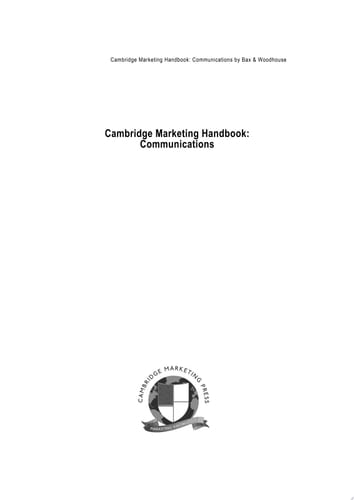 Cambridge Marketing Handbook: Communications